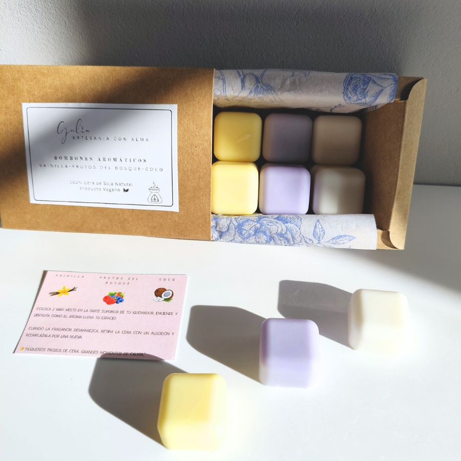 bombones-aromáticos-cera-de-soja-natural-florales-galia Bombones Aromáticos - Colección Dulce Confort - Imagen 1